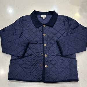Little English Navy Quilted Jacket